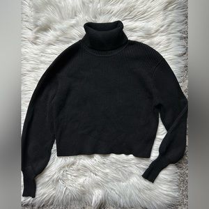 EXPRESS cropped thick knit turtleneck sweater